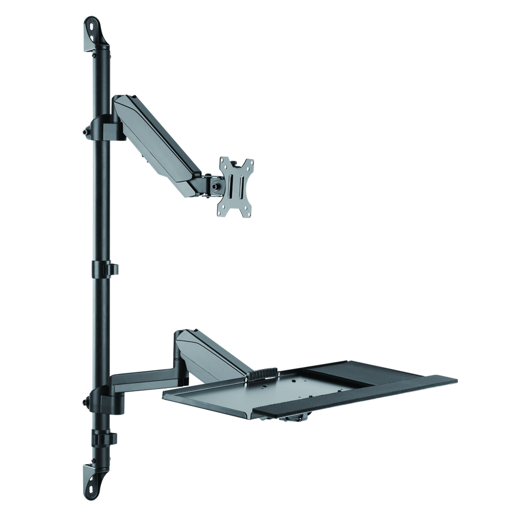 HFTM-STM2700: Sit-Stand Wall Mount Workstation - Black